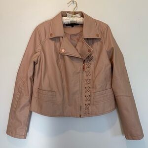 Urban Republic Blush Pink Moto Faux Leather Jacket